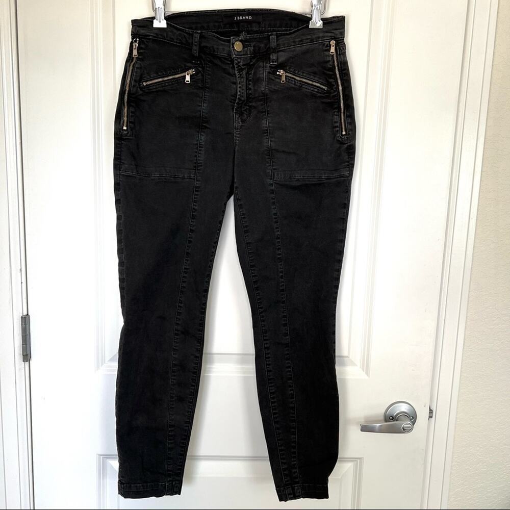 J Brand Genesis Mid Rise Utility Jeans In Direct Black